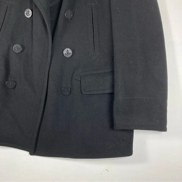 Polo by Ralph Lauren Classic Black Pea Coat Double Breasted XL - Picture 8 of 16